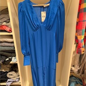 Mango Royal Blue Long Sleeve Dress